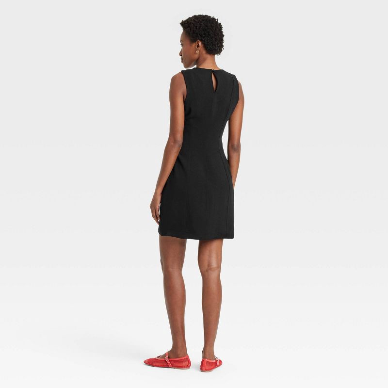 slide 2 of 3, Women's Mini Sheath Dress - A New Day™ Black 2: Recycled Polyester, Sleeveless, Crew Neck, Side Zipper, 1 ct