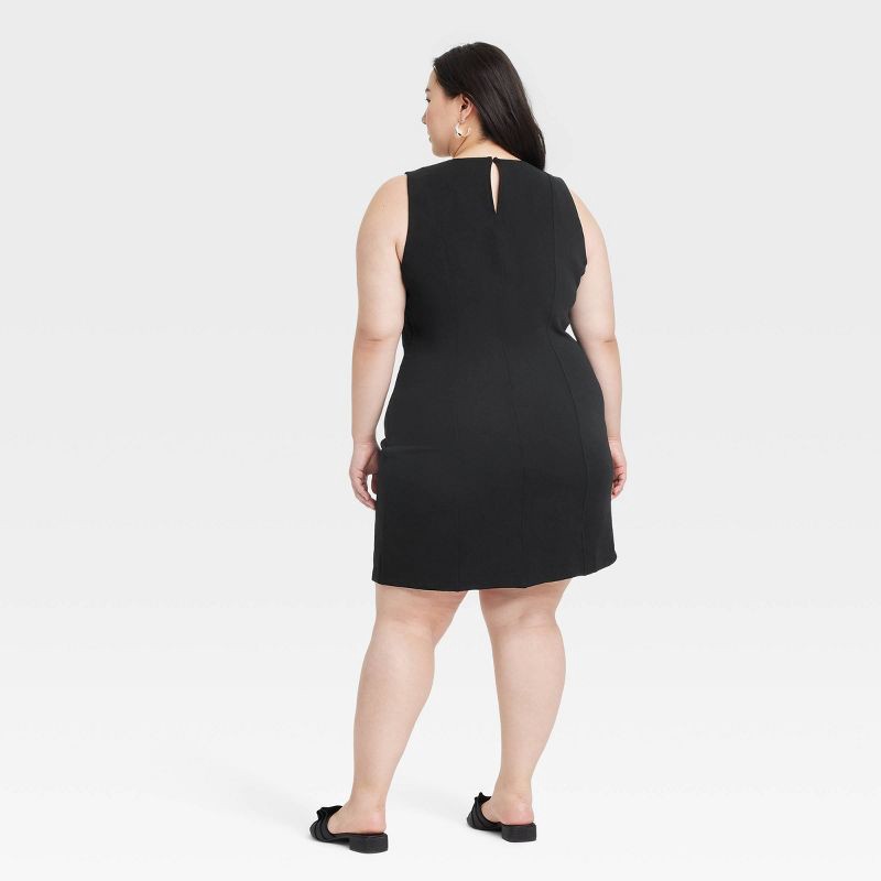 slide 2 of 3, Women's Mini Sheath Dress - A New Day™ Black 17: Recycled Polyester, Sleeveless, Crew Neck, Side Zipper, 1 ct