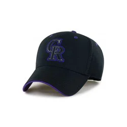 MLB Colorado Rockies Youth Black Money Maker Hat: Adjustable Cotton Baseball Cap