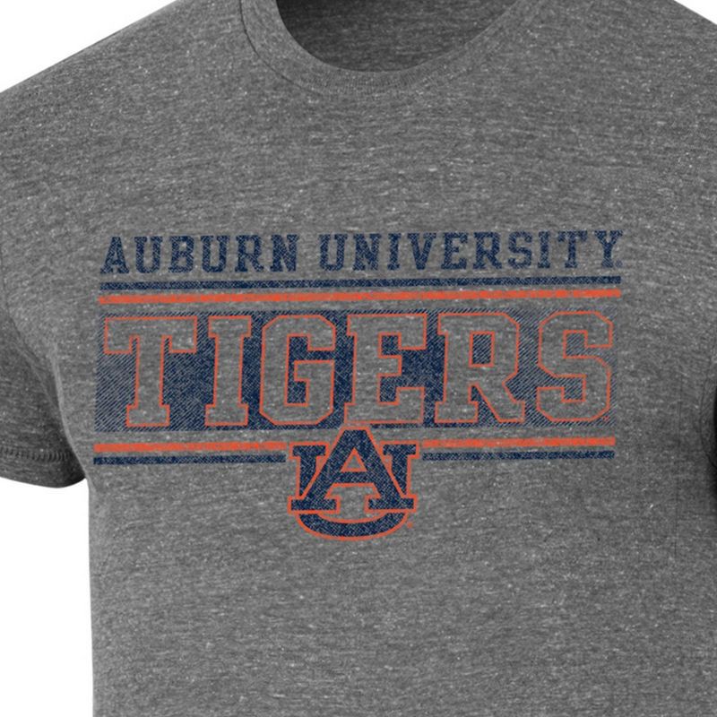 slide 3 of 3, NCAA Auburn Tigers Men's Gray Tri-Blend T-Shirt - M: Fit, Lightweight Jersey, 1 ct