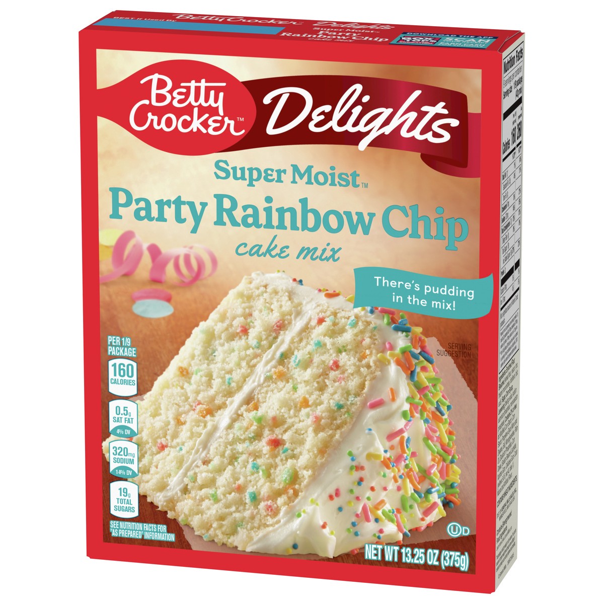 slide 11 of 13, Betty Crocker Delights Super Moist Party Rainbow Chip Cake Mix, 13.25 oz., 13.25 oz
