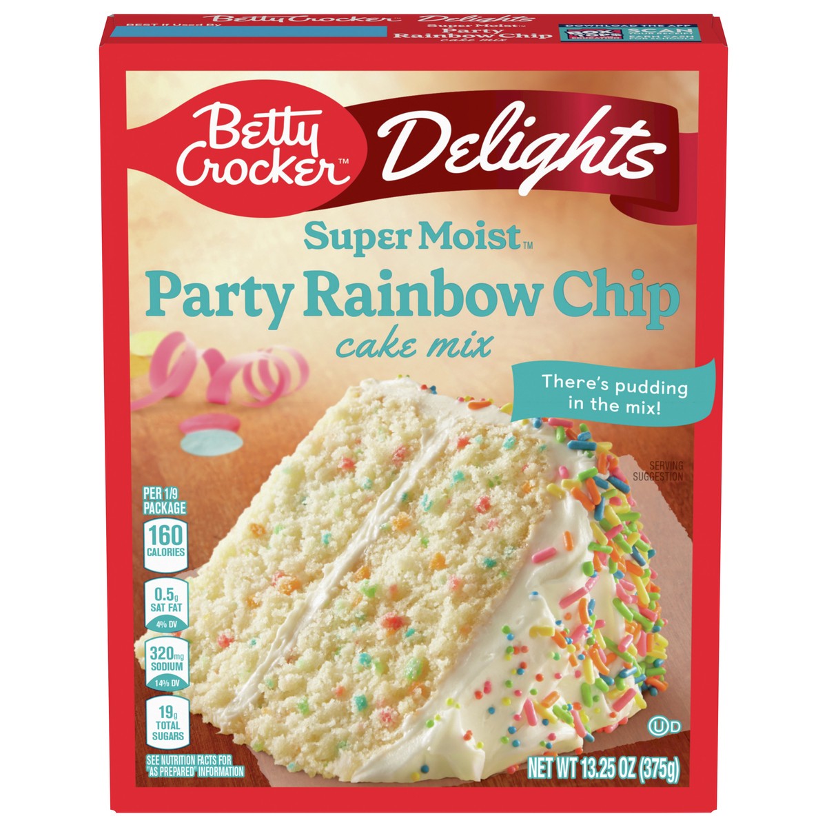 slide 2 of 13, Betty Crocker Delights Super Moist Party Rainbow Chip Cake Mix, 13.25 oz., 13.25 oz