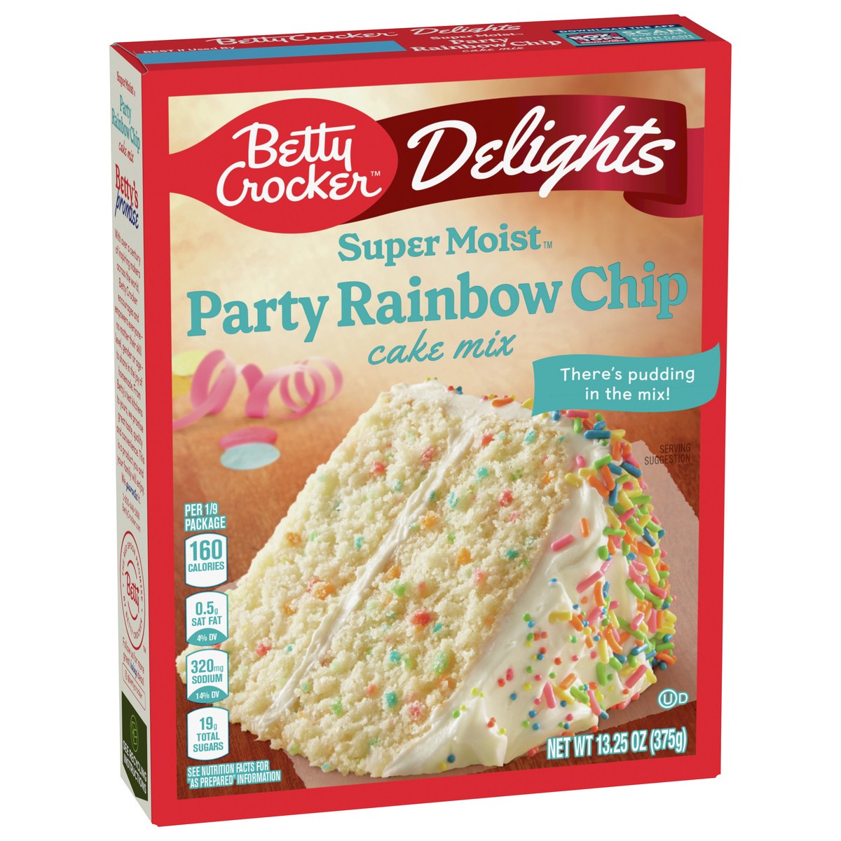 slide 7 of 13, Betty Crocker Delights Super Moist Party Rainbow Chip Cake Mix, 13.25 oz., 13.25 oz
