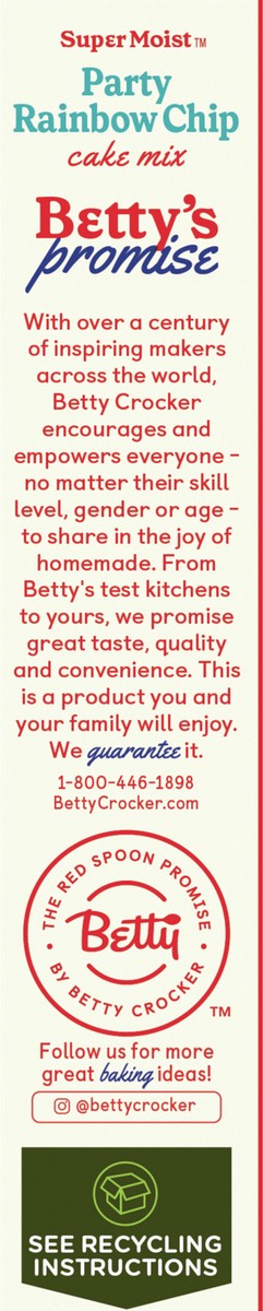 slide 4 of 13, Betty Crocker Delights Super Moist Party Rainbow Chip Cake Mix, 13.25 oz., 13.25 oz