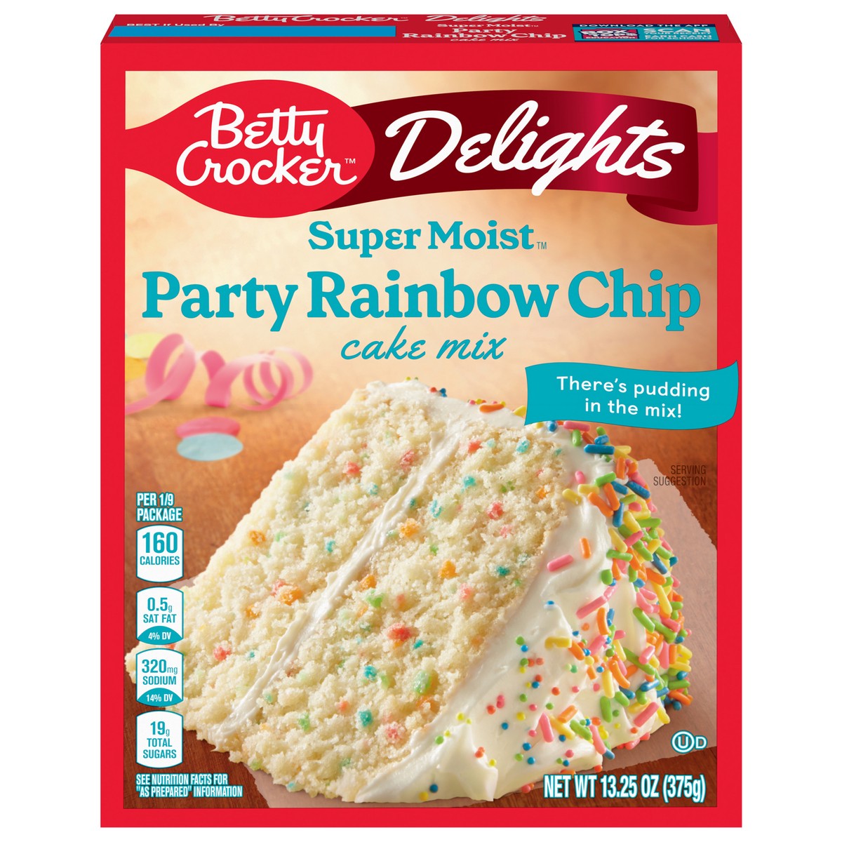slide 1 of 13, Betty Crocker Delights Super Moist Party Rainbow Chip Cake Mix, 13.25 oz., 13.25 oz