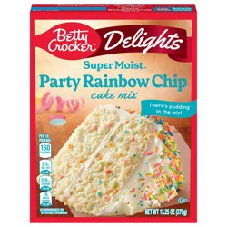 Betty Crocker Delights Super Moist Party Rainbow Chip Cake Mix, 13.25 oz