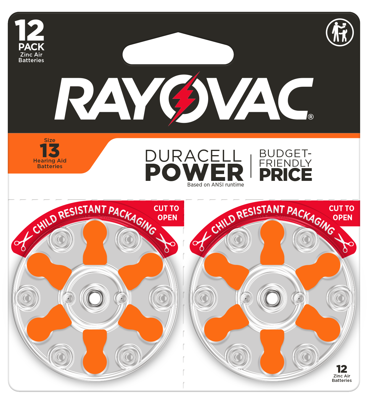slide 1 of 1, Rayovac Size 13 Hearing Aid Batteries, 12 ct
