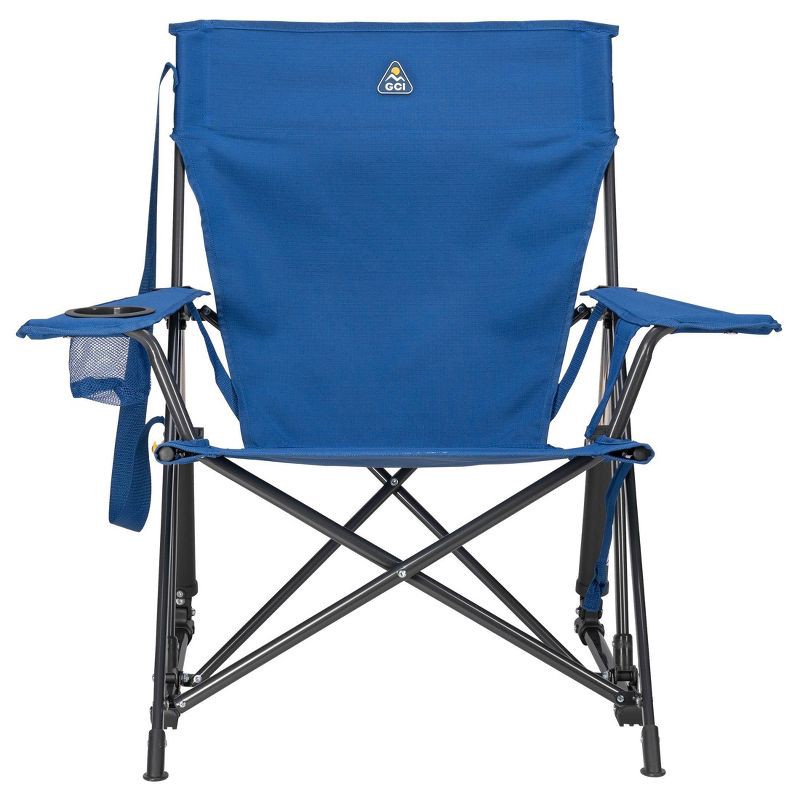 slide 2 of 11, GCI Outdoor Kickback Rocker Foldable Rocking Camp Chair - Soft Navy: Portable Stainless Steel Frame Patio Chair, 1 ct