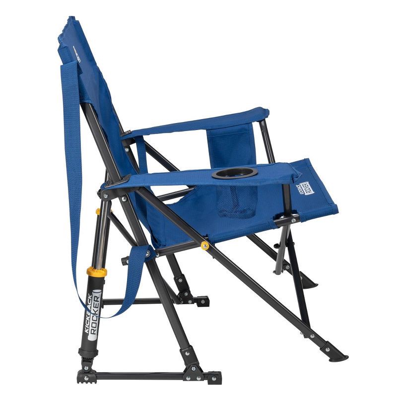 slide 4 of 11, GCI Outdoor Kickback Rocker Foldable Rocking Camp Chair - Soft Navy: Portable Stainless Steel Frame Patio Chair, 1 ct