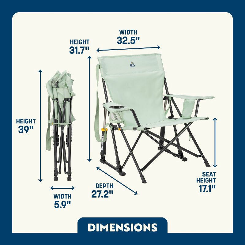 slide 11 of 11, GCI Outdoor Pod Rocker Portable Rocking Camping Chair - Pastel Green, 1 ct