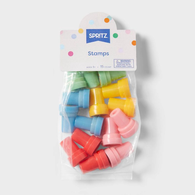 slide 3 of 3, 15ct Fun Shaped Stamps Classroom Party Favor - Spritz™, 15 ct
