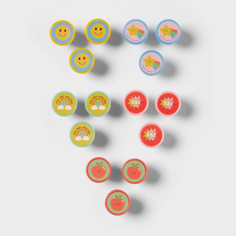 slide 1 of 3, 15ct Fun Shaped Stamps Classroom Party Favor - Spritz™, 15 ct