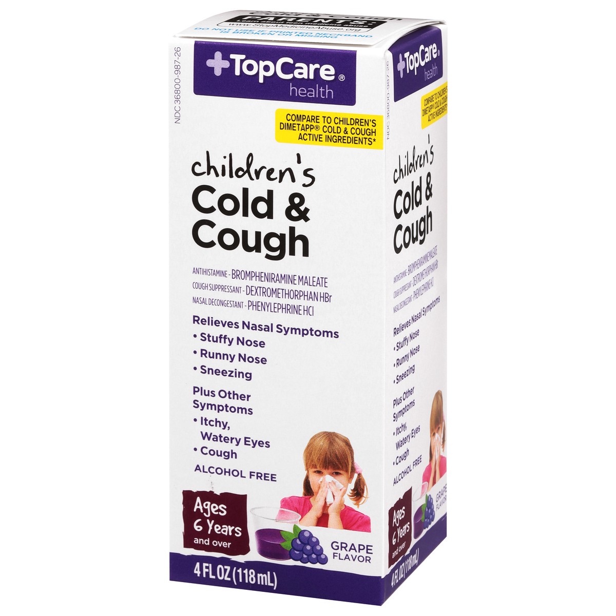 slide 8 of 10, TopCare Health Children's Grape Flavor Cold & Cough 4 fl oz, 4 fl oz