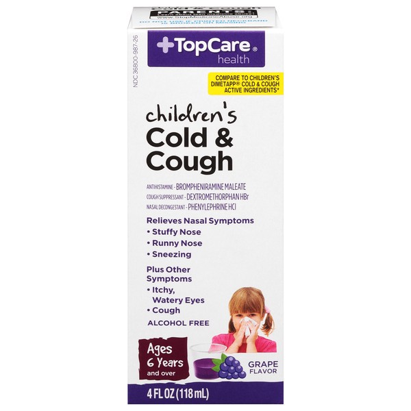 slide 1 of 6, TopCare Health Children's Grape Flavor Cold & Cough 4 fl oz, 4 fl oz