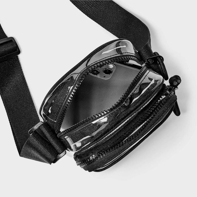 slide 3 of 4, Men's Mini Crossbody Bag - Original Use™ Clear: TPU Shell, Adjustable Strap, Unstructured Design, 1 ct