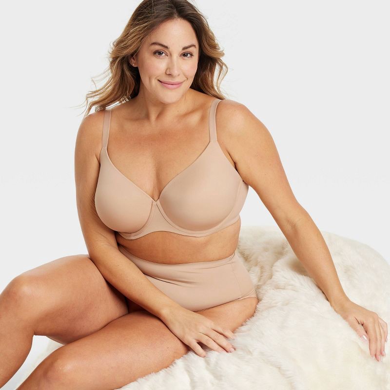 slide 3 of 4, Women's Lightly Lined Full Coverage Bra - Auden™ Pearl Tan 40DD: Adjustable Straps, Underwire, Molded Cup, 1 ct