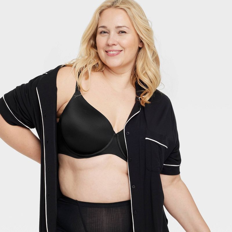 slide 3 of 4, Women's Lightly Lined Full Coverage Bra - Auden™ Black 46DD: Adjustable Straps, Underwire, Molded Cup, 1 ct