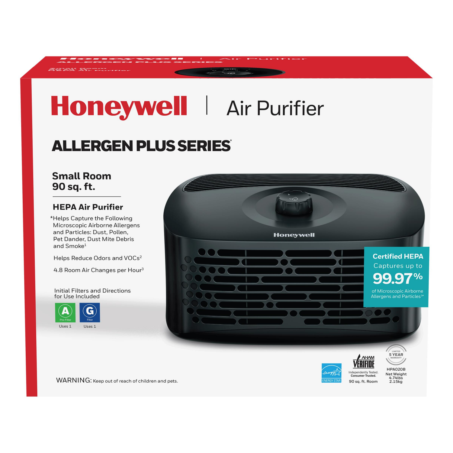 slide 3 of 5, Honeywell Air Purifier 1 ea, 1 ct