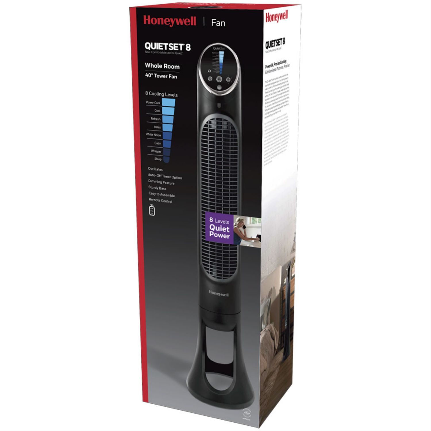 slide 1 of 4, Honeywell QuietSet Whole Room Tower Fan, 1 ct