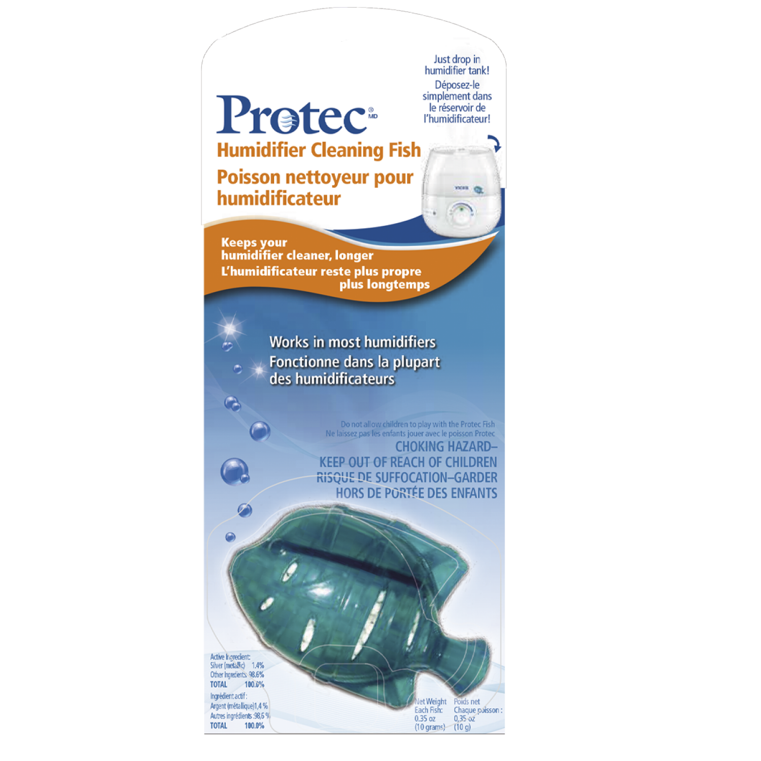 slide 1 of 2, Protec Humidifier Cleaning Fish 0.09 oz, 0.09 oz