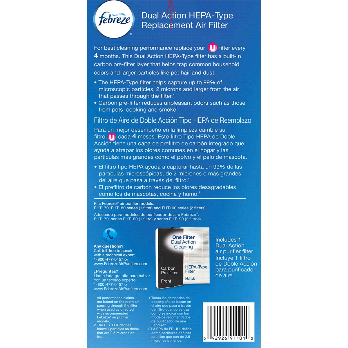 slide 5 of 13, Febreze Dual Action Replacement Air Purifier Filter, 1 ct