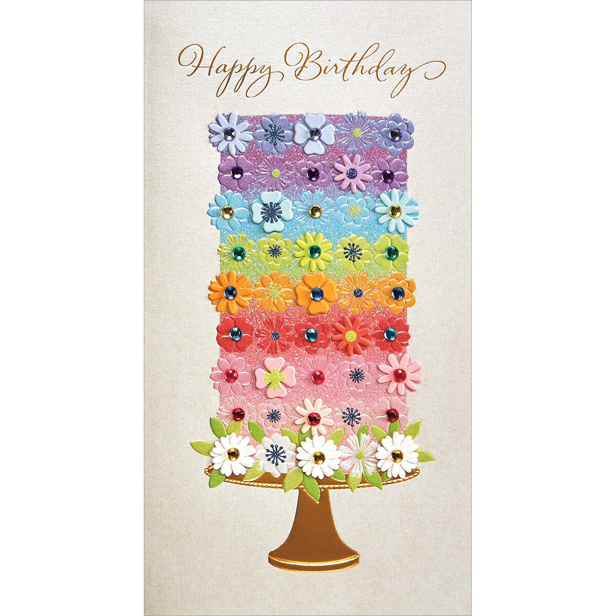 slide 1 of 1, Avanti NiqueaD Card Bday Tiered Flower C, 1 ct