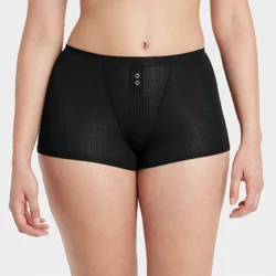 Women's Modal Blend Stretch Boy Shorts Underwear - Auden™ Black M: Low Rise, Lightweight, Cotton Gusset