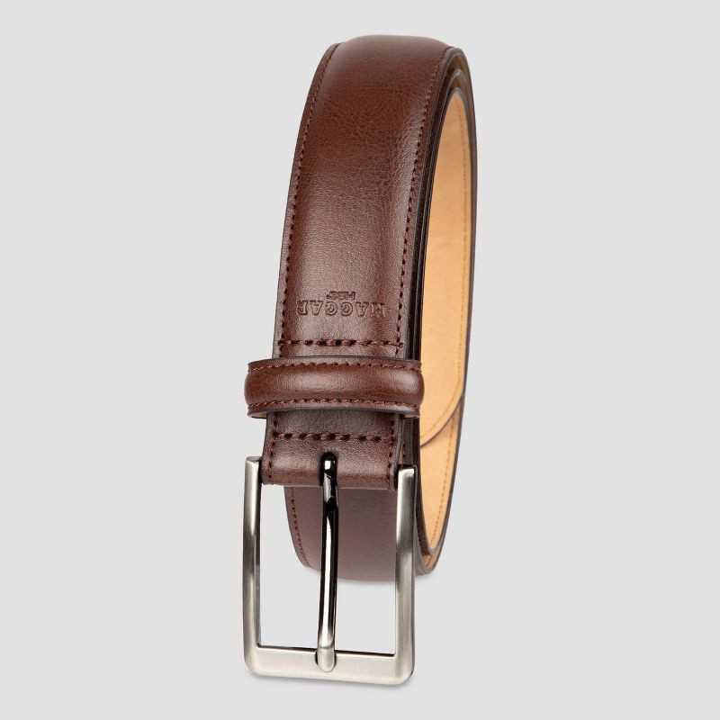 slide 2 of 5, Men's Haggar H26 Dress Belt - Brown M, 1 ct