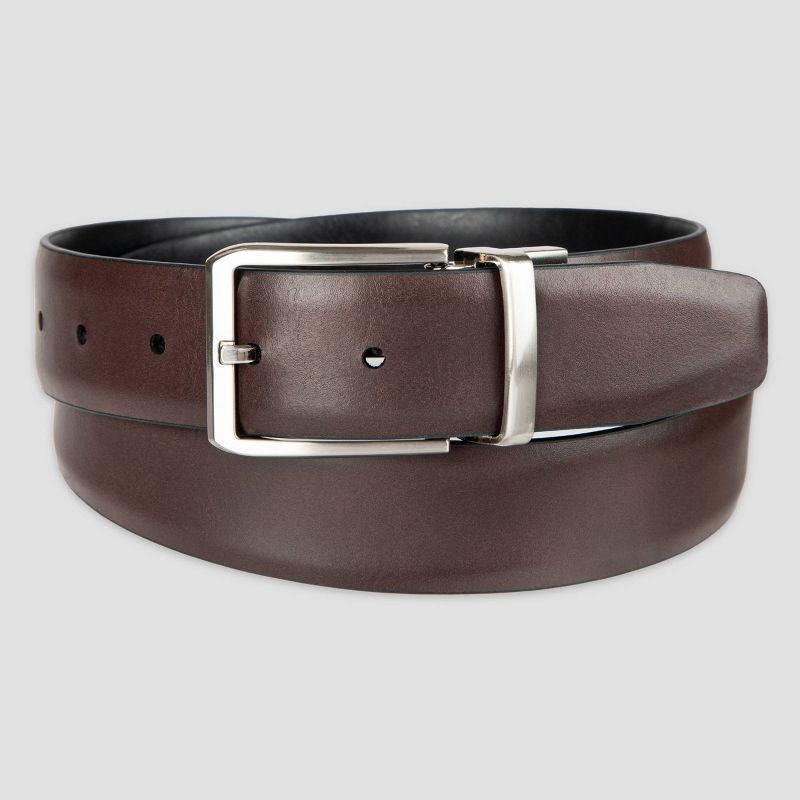 slide 3 of 7, Men's Haggar H26 Reversible Dress Belt - Brown/Black M, 1 ct