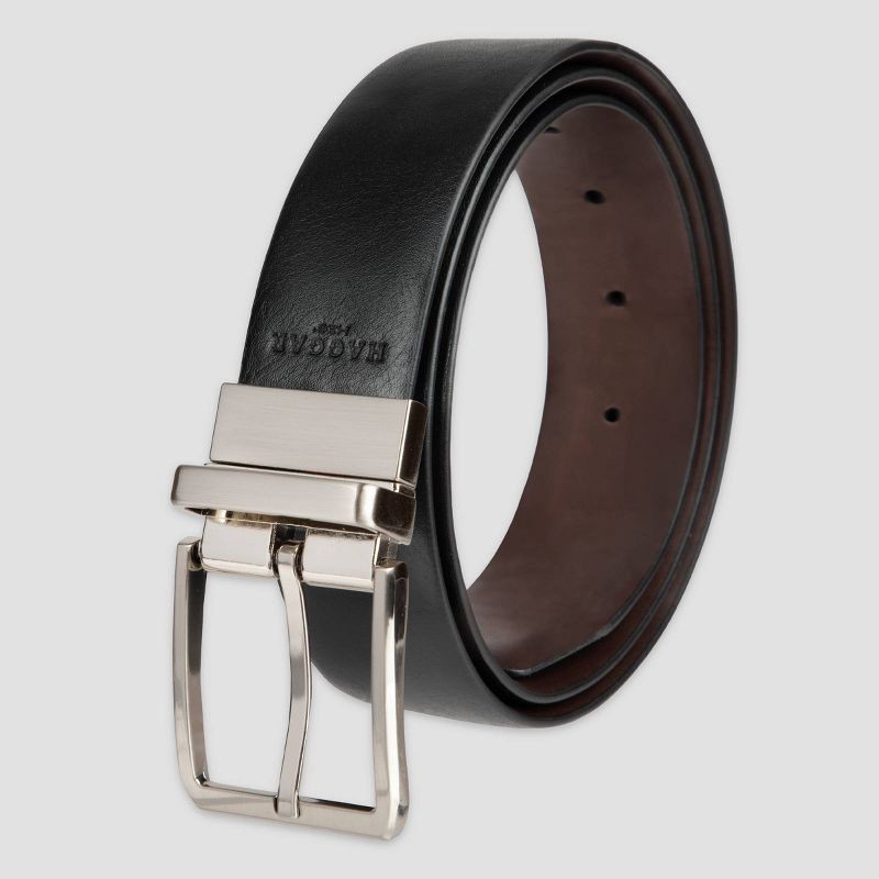 slide 4 of 7, Men's Haggar H26 Reversible Dress Belt - Brown/Black M, 1 ct