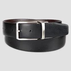 Men's Haggar H26 Reversible Dress Belt - Brown/Black XL: Adjustable Strap, Solid Pattern,