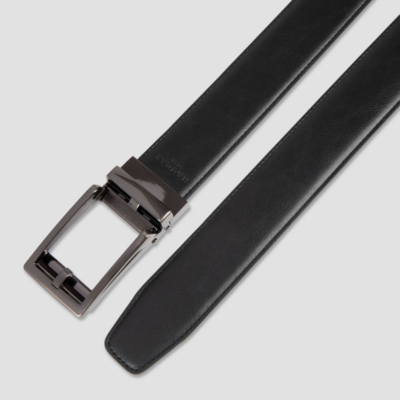 slide 6 of 6, Men's Haggar H26 Adjustable Track lock Dress Belt - Black XL: Adjustable Strap, Solid Pattern, 1 ct