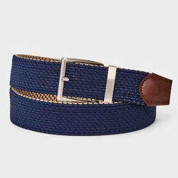Men's Two-in-One Reversible Fabric Web Belt - Goodfellow & Co™ Navy Blue M