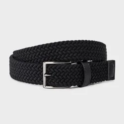 Men's Stretch Fabric Braided Fully Adjustable Web Belt - Goodfellow & Co™ Black M