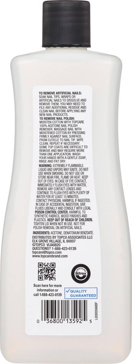 slide 7 of 9, TopCare 100% Acetone Nail Polish Remover, 16 fl oz