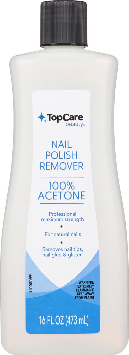 slide 9 of 9, TopCare 100% Acetone Nail Polish Remover, 16 fl oz