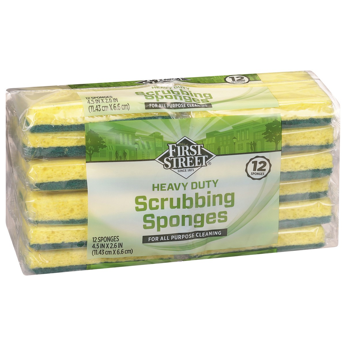 slide 4 of 4, First Street Scrub Sponge Hd, 12 ct
