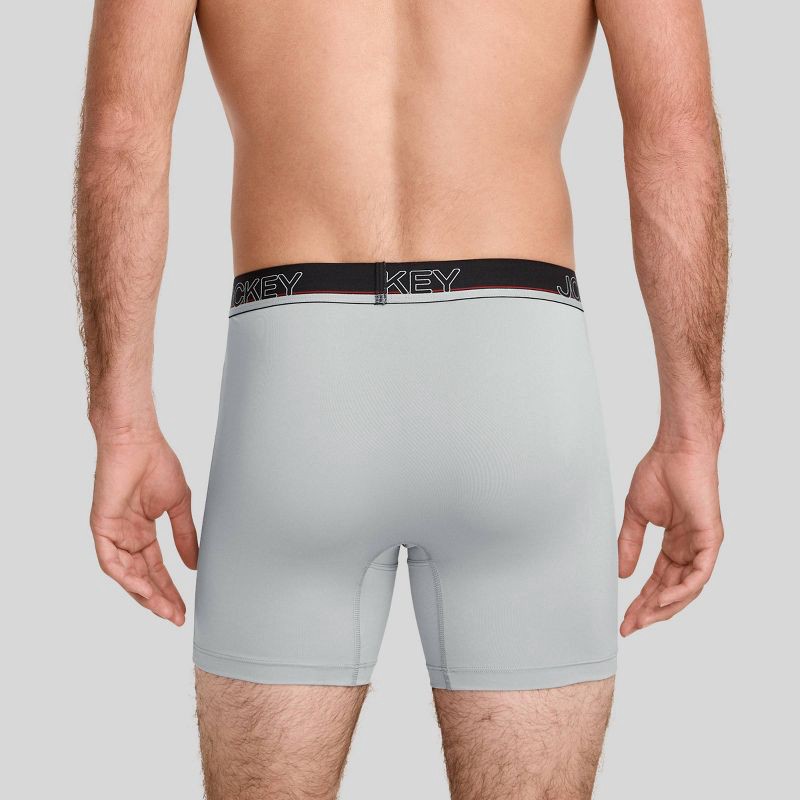 slide 2 of 6, Jockey Generation™ Men's 3pk Infinite Cool Boxer Briefs - Black/Gray M: Recycled Polyester, Spandex, Moisture Wicking, Tagless, 3 ct