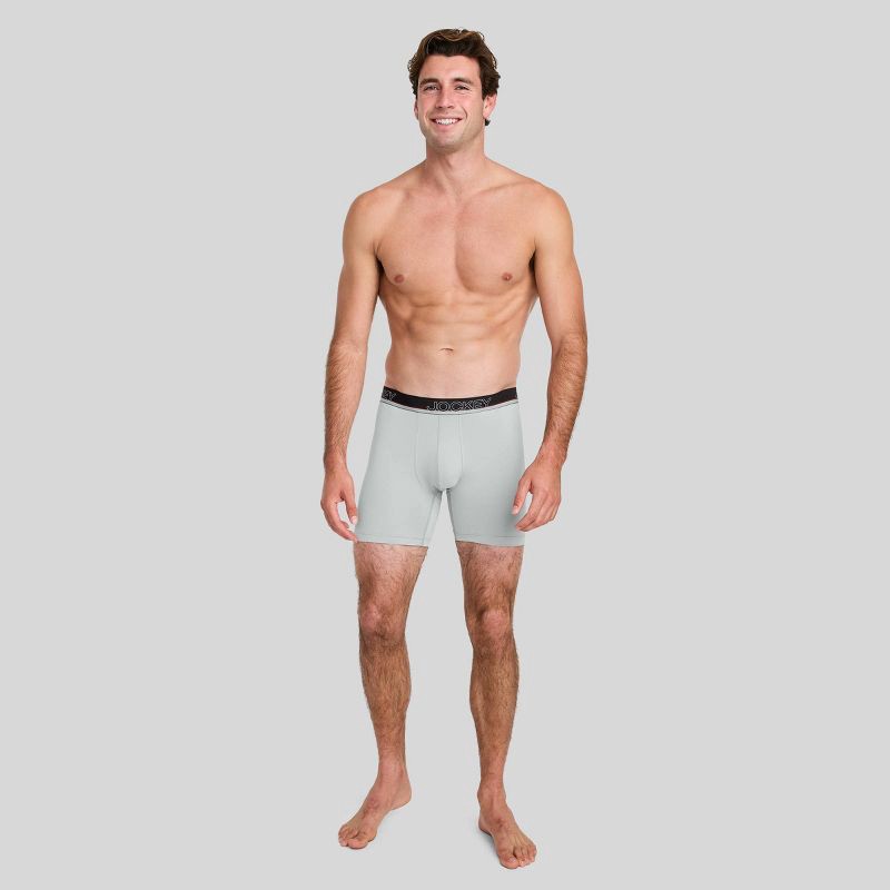 slide 4 of 6, Jockey Generation™ Men's 3pk Infinite Cool Boxer Briefs - Black/Gray XL: Recycled Polyester, Spandex, Moisture Wicking, Tagless, 3 ct