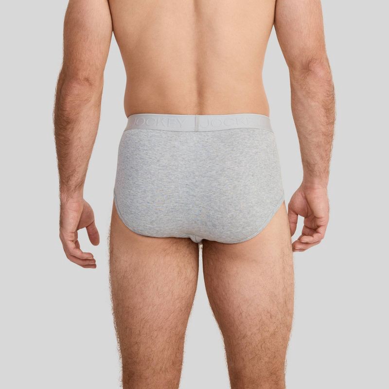 slide 2 of 3, Jockey Generation™ Men's 4pk Lightweight Cotton Briefs - Black/Gray M: Mid Rise, Elastic Waistband, Knit Fabric, Machine Washable, 4 ct