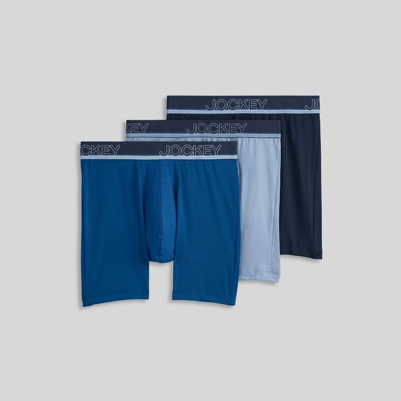 slide 3 of 4, Jockey Generation™ Men's 3pk Infinite Cool Boxer Briefs - Navy/Shower M, 3 ct