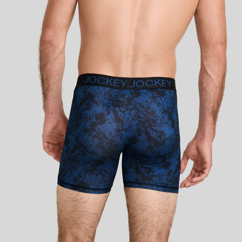 slide 2 of 6, Jockey Generation™ Men's 3pk Microfiber Boxer Briefs - Blue/Gray S: Lightweight Knit, Mid Rise, Pull-On, 3 ct