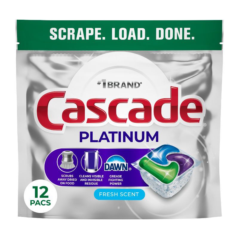 slide 1 of 10, Cascade Platinum Pods Dishwasher Detergent - Fresh - 12ct, 12 ct