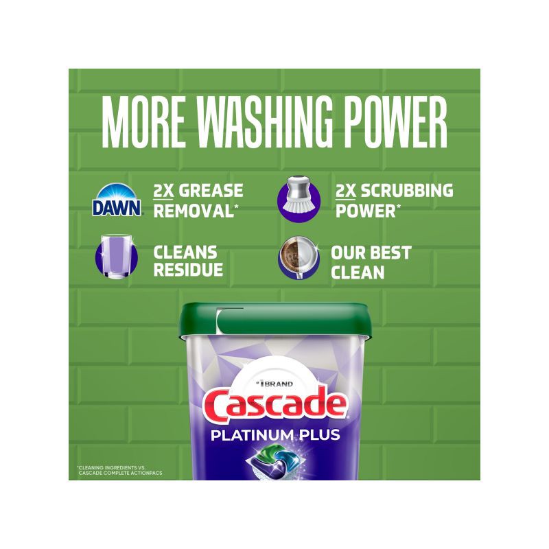 slide 4 of 9, Cascade Platinum Plus Pods Dishwasher Detergent - Fresh - 9ct, 9 ct