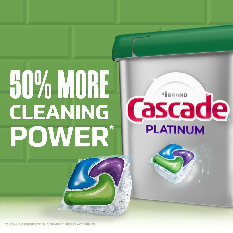 slide 5 of 9, Cascade Platinum Pods Dishwasher Detergent - Lemon - 59ct, 59 ct