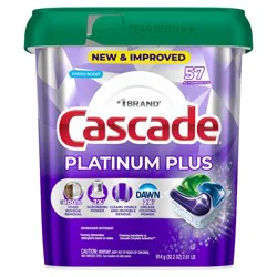 Cascade Platinum Plus Pods Dishwasher Detergent - Fresh - 57ct