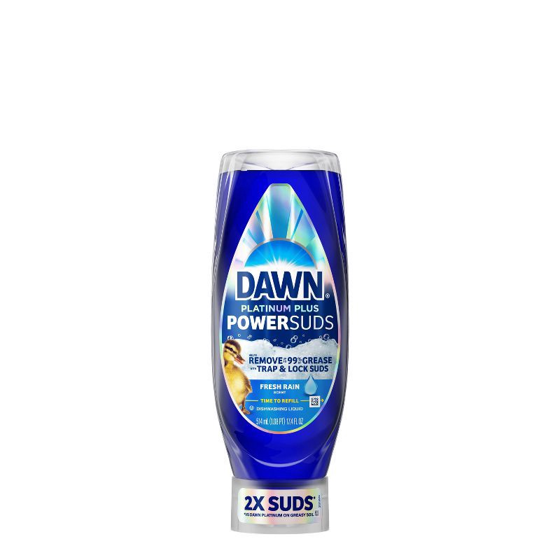 slide 2 of 11, Dawn Platinum Plus PowerSuds Ez Squeeze Dish Soap - Fresh Rain - 17.4 fl oz, 17.4 fl oz