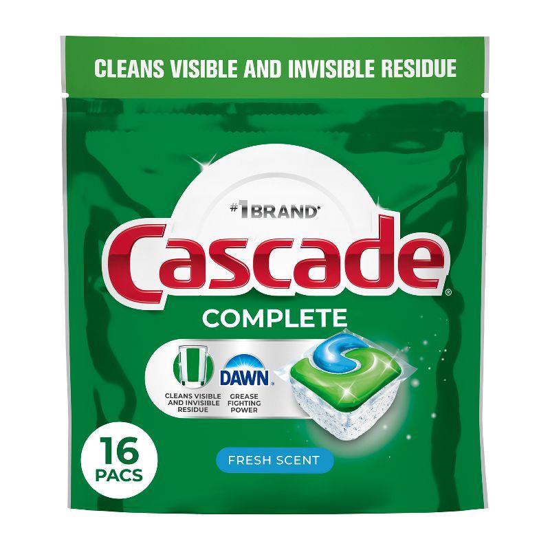 slide 1 of 10, Cascade Fresh Scent Complete Pods Dishwasher Detergents - 16ct, 16 ct