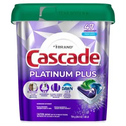 Cascade Platinum Plus Pods Dishwasher Detergent - Fresh - 47ct