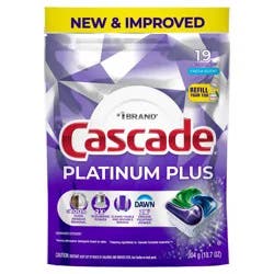 Cascade Platinum Plus Pods Dishwasher Detergent - Fresh - 19ct